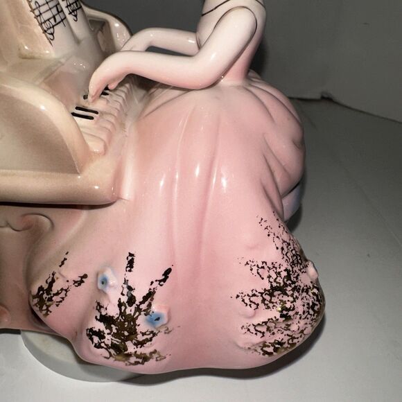 Vintage Josef Originals Revolving Music Box Girl Playing Piano Candelabra  Works - Picture 12 of 16